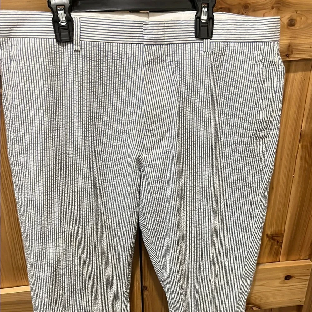 J. Crew Men's Classic Blue and White Pinstripe Pants